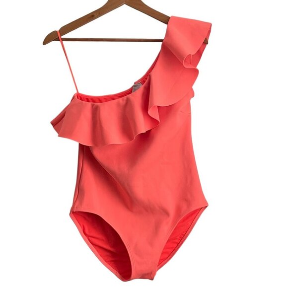 Ted Baker Women Swimsuit Size 4 One Shoulder Ruffle Resort Pool Beach Vacation - Picture 1 of 8